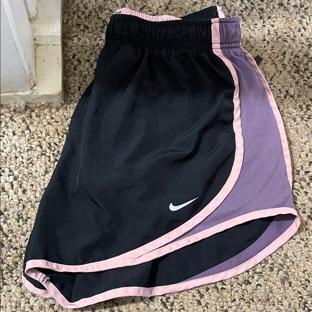 Nike Women's Black and Pink Athletic Shorts